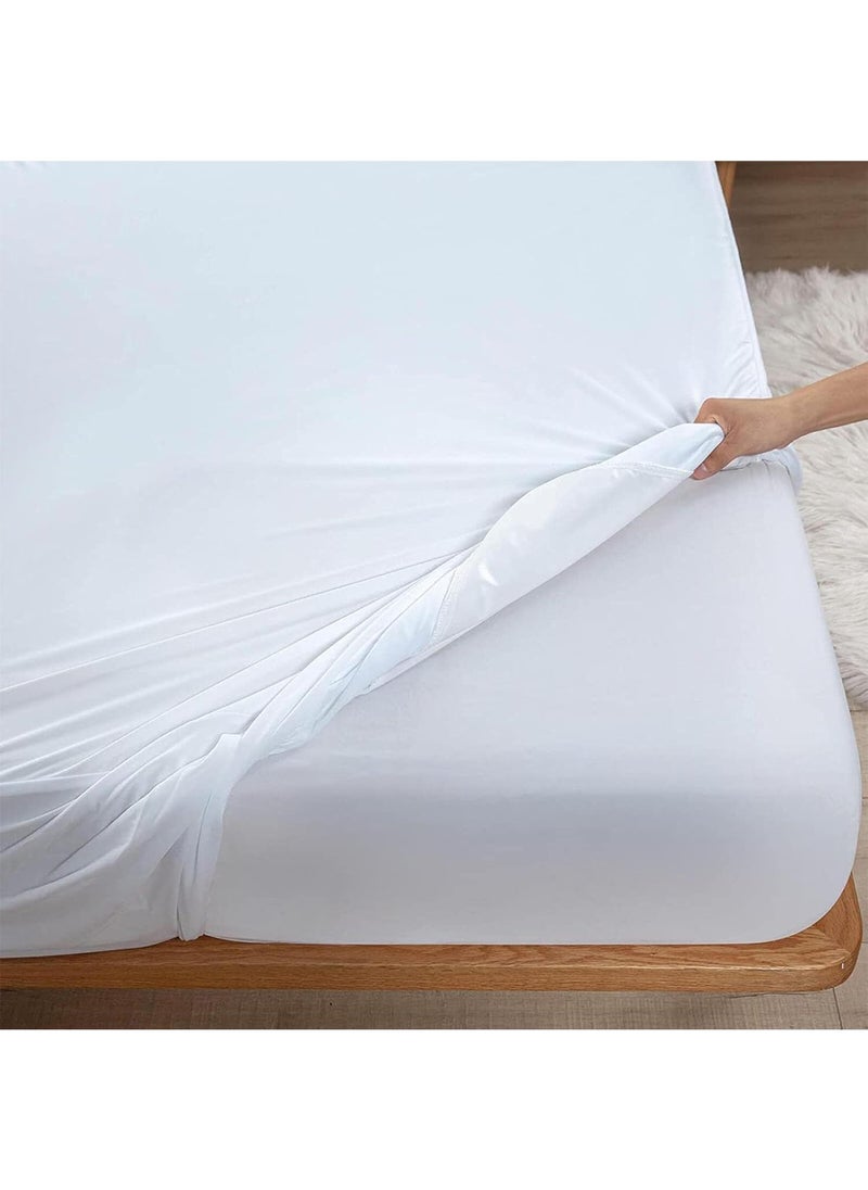3-Piece Solid Color Bed Sheets Set Waterproof Breathable Mattress Cover