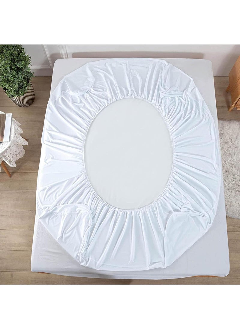 3-Piece Solid Color Bed Sheets Set Waterproof Breathable Mattress Cover