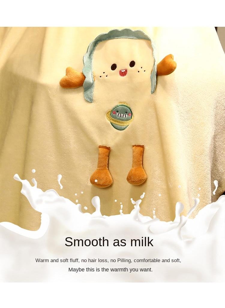 Cartoon Carrot Doll Design Interesting Cozy Blanket Air Conditioning Blanket Office Nap Blanket 80x100cm