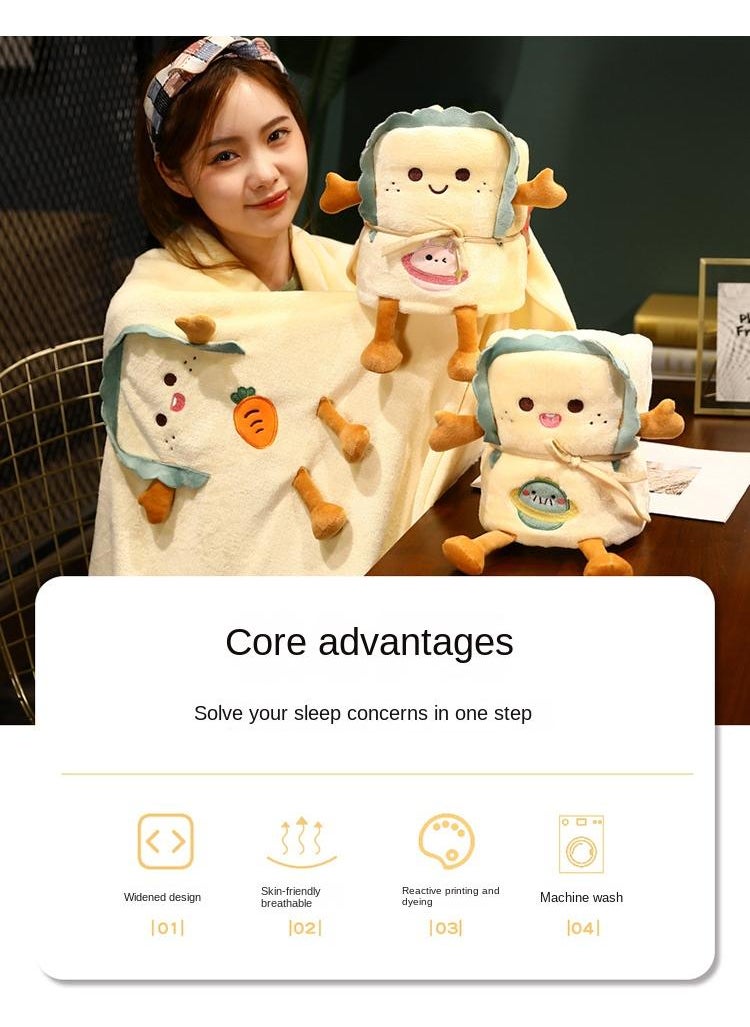 Cartoon Carrot Doll Design Interesting Cozy Blanket Air Conditioning Blanket Office Nap Blanket 80x100cm