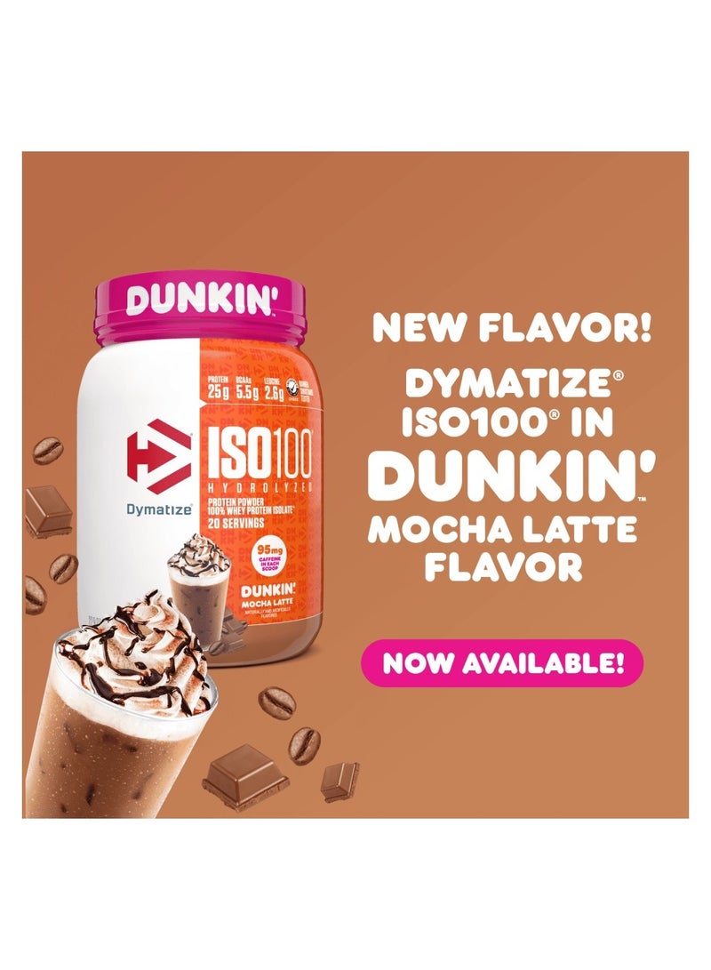 Iso100 Whey Protein Isolate 20 Servings Dunkin Mocha Latte 660 g