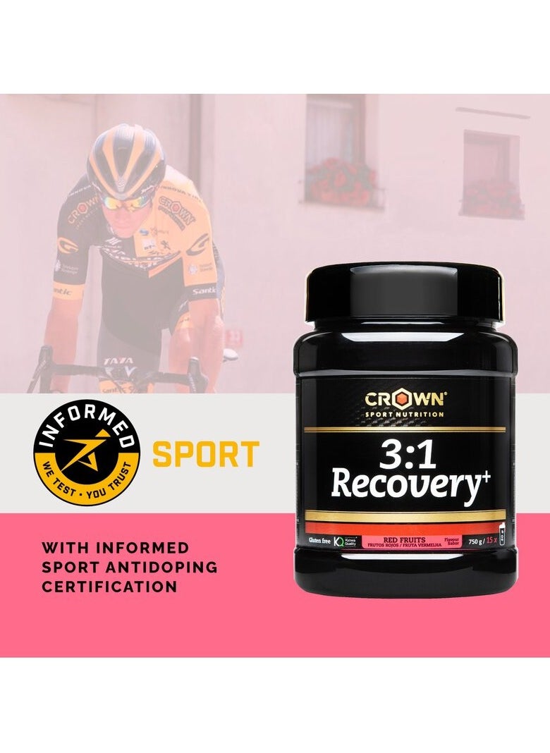 Crown Sport Nutrition 3:1 Recovery with whey isolate, 750 Gram (Red Fruits)