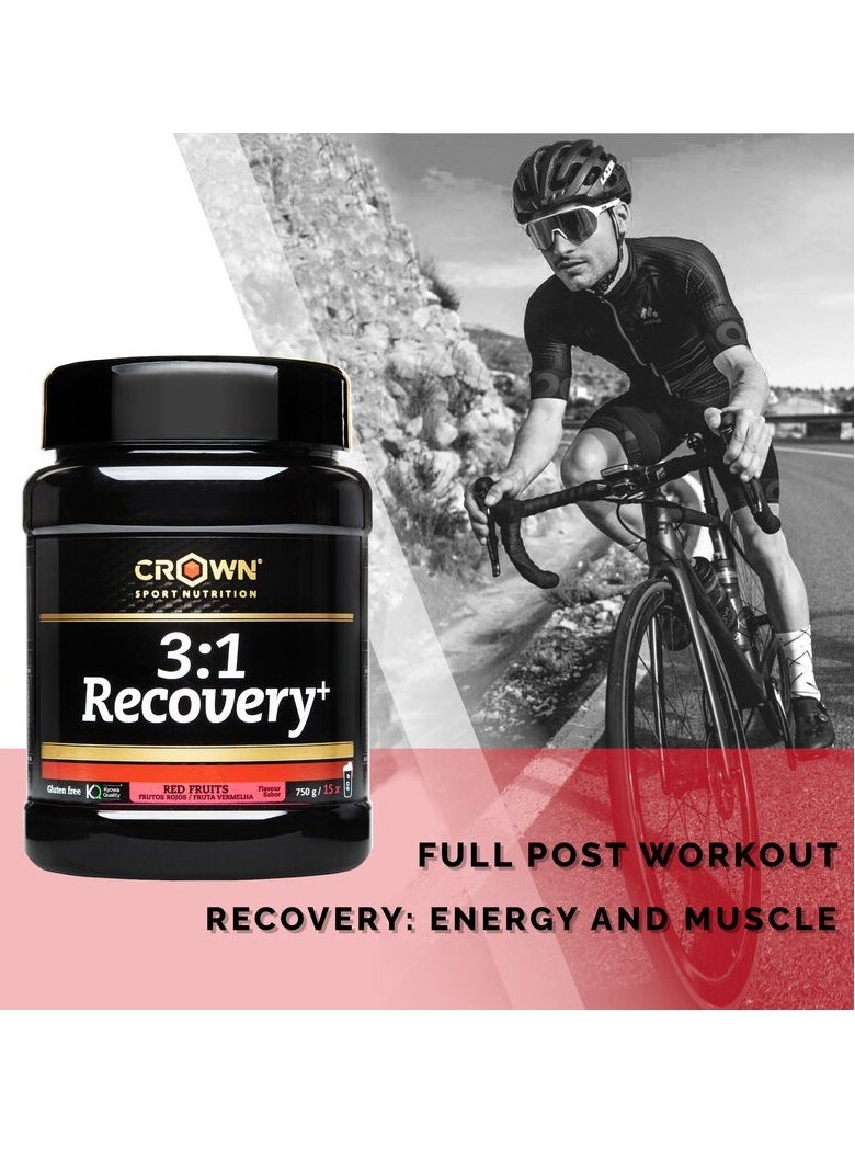 Crown Sport Nutrition 3:1 Recovery with whey isolate, 750 Gram (Red Fruits)