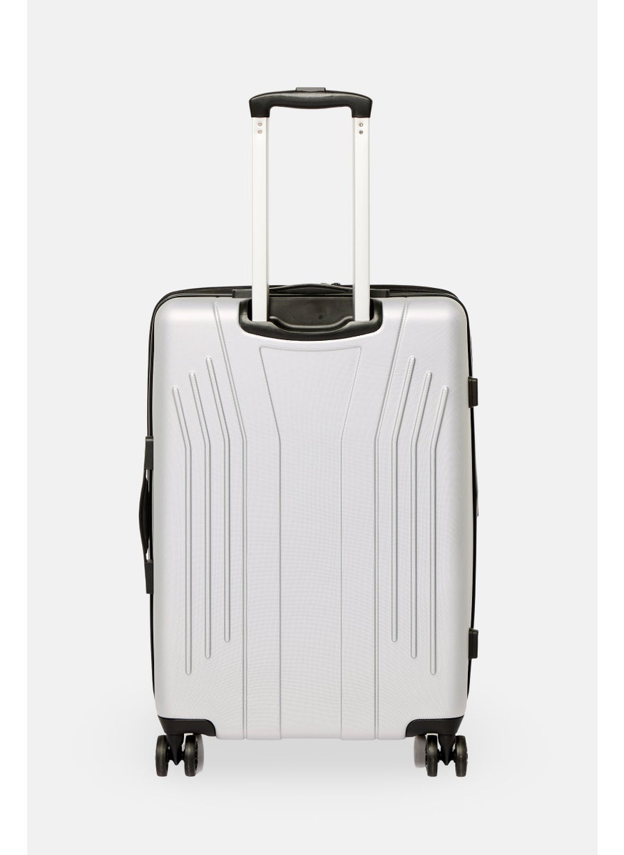 26,2 Inch Expandable Hardshell Brand Logo Check In Spinner Luggage, Silver