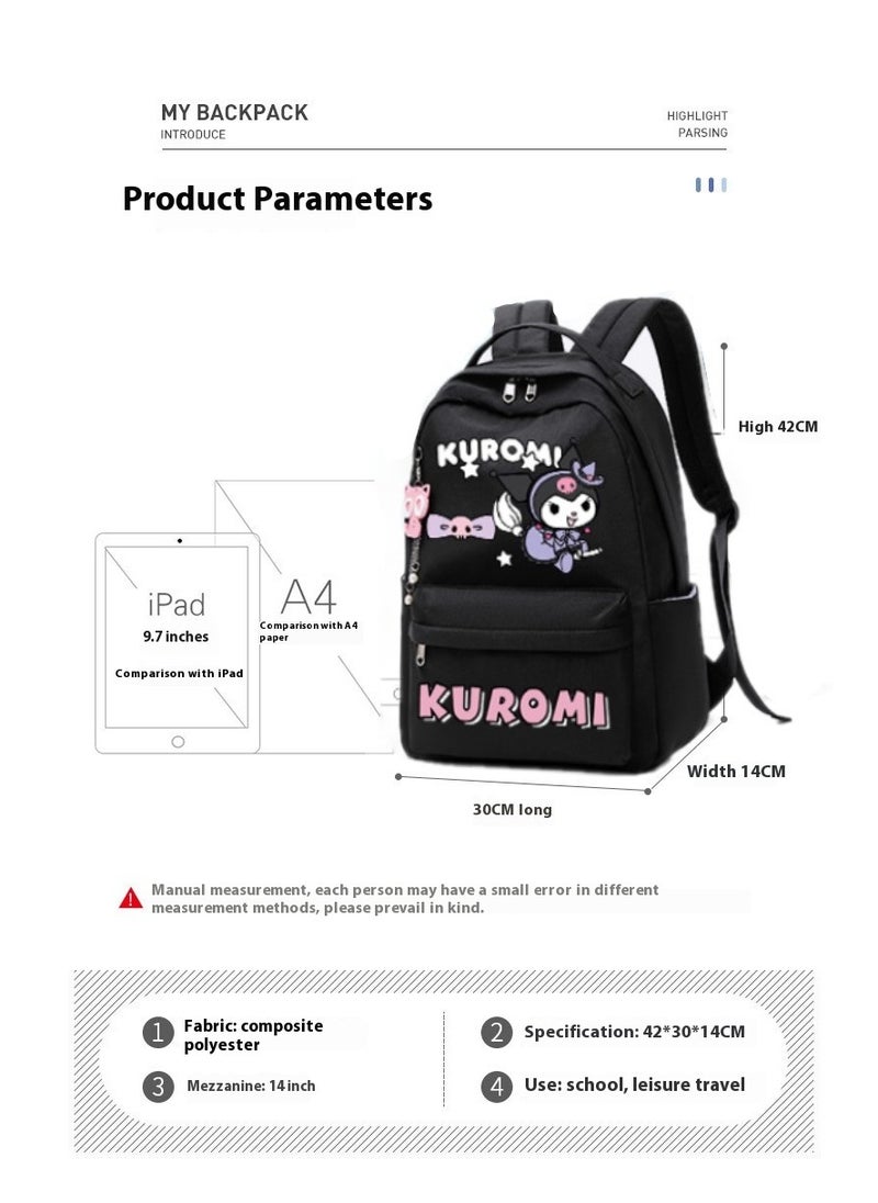 16-Piece Cartoon Kuromi Backpack Set