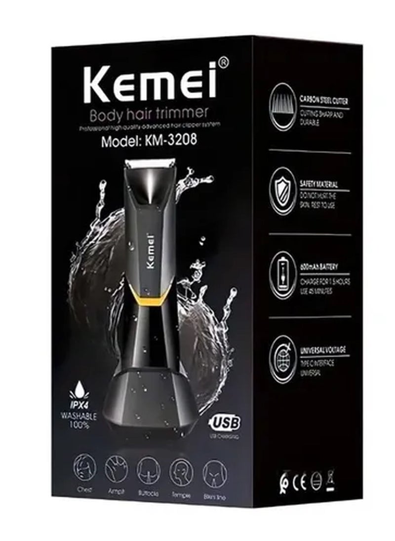 Professional Body Hair Trimmer KM-3208 Black/Yellow
