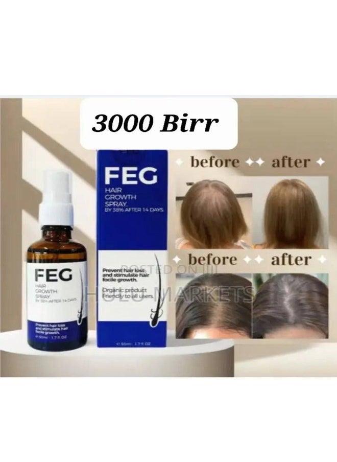 FEG Hair Growth Spray BY 38% AFTER 14 DAYS