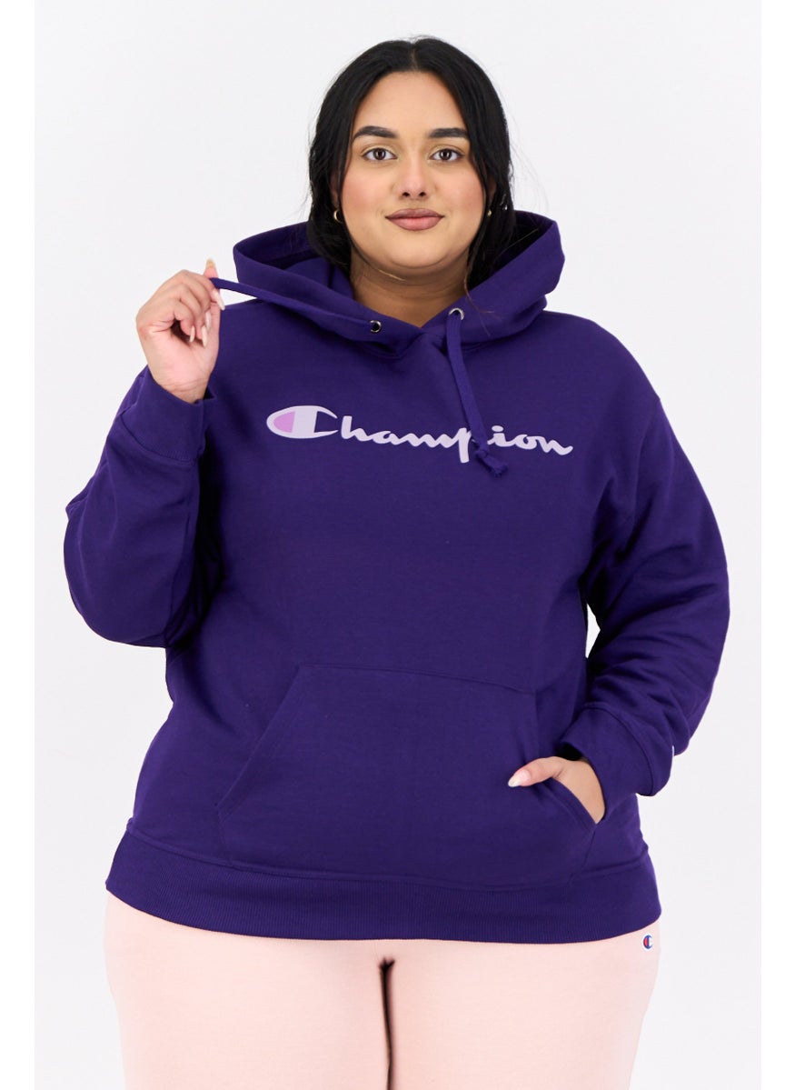 Women Plus Size Long Sleeves Outdoor Sweatshirt, Purple