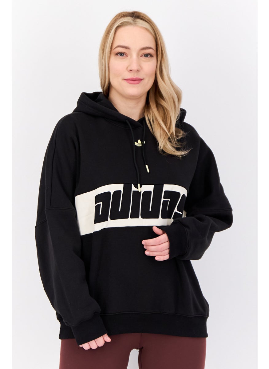 Women Sportswear Fit Long Sleeves Outdoor Sweatshirt, Black
