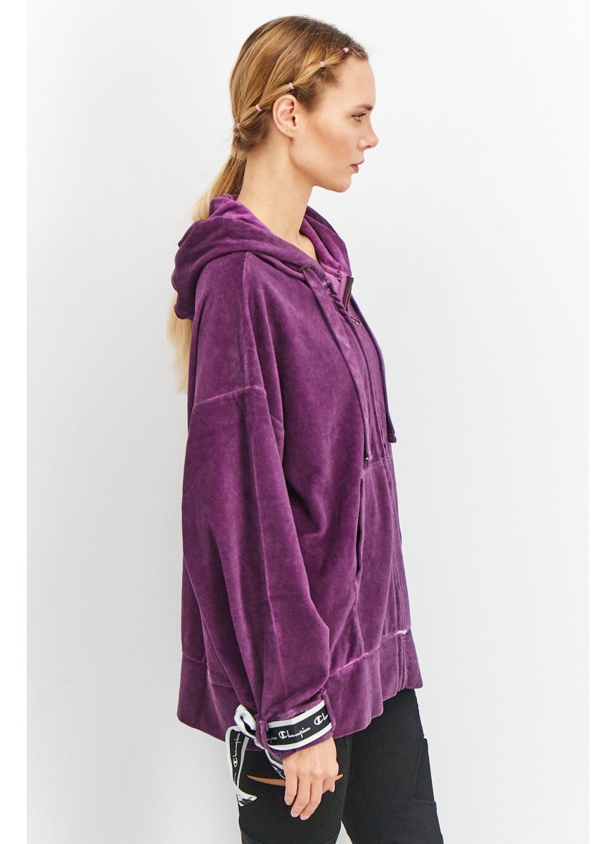 Women Sportswear Fit Long Sleeve Hoodies, Violet