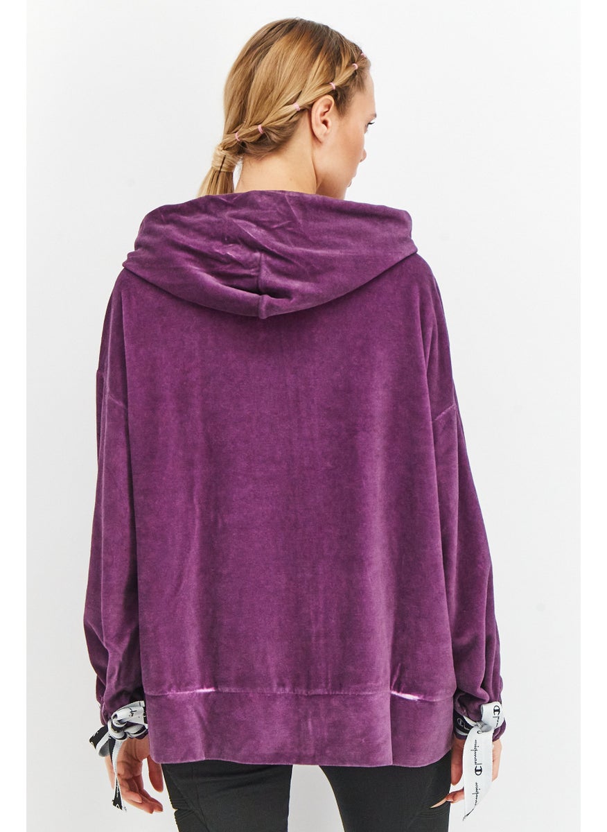 Women Sportswear Fit Long Sleeve Hoodies, Violet