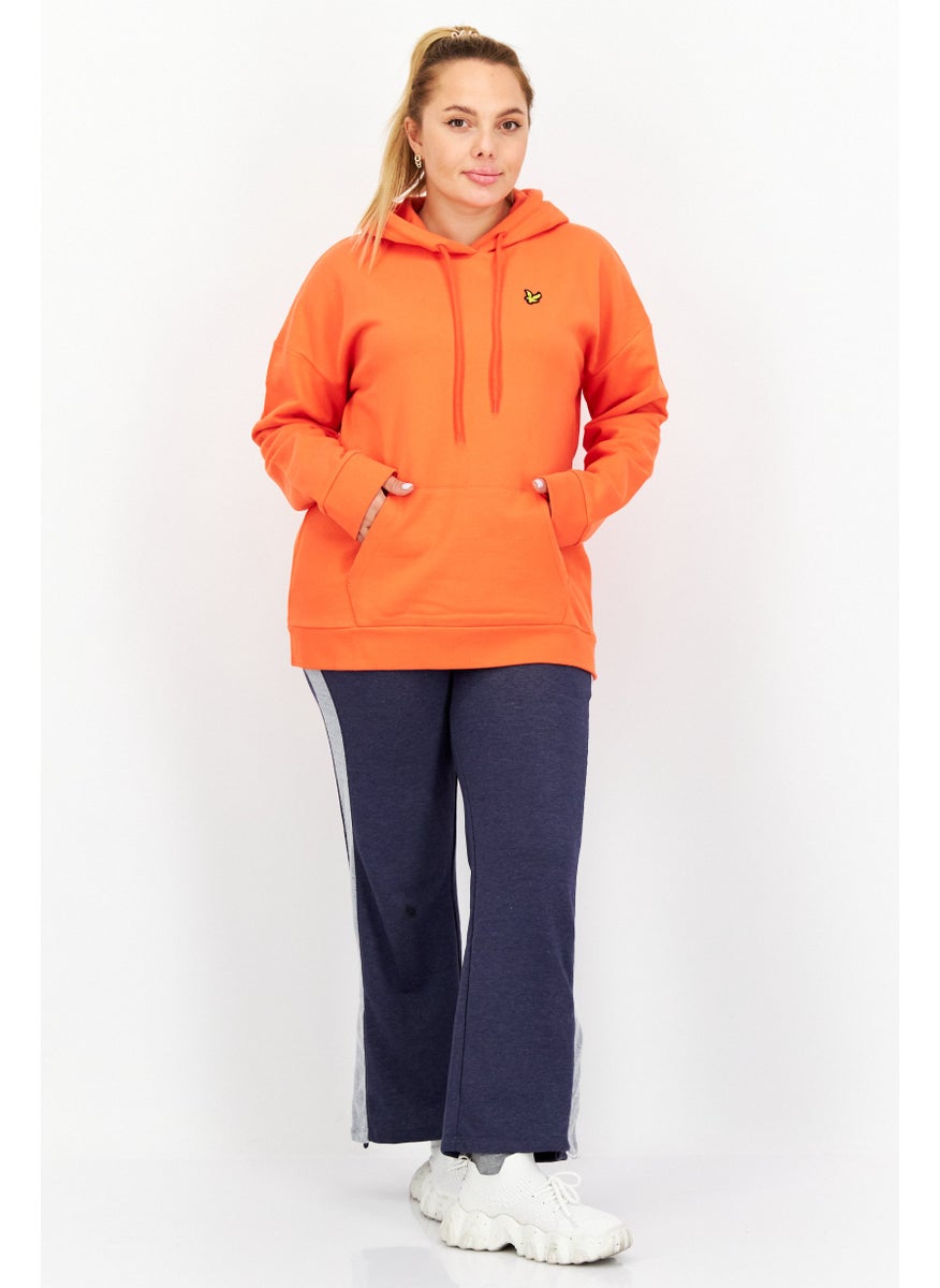 Women Oversized Fit Hooded Long Sleeves Running Sweatshirts, Rose
