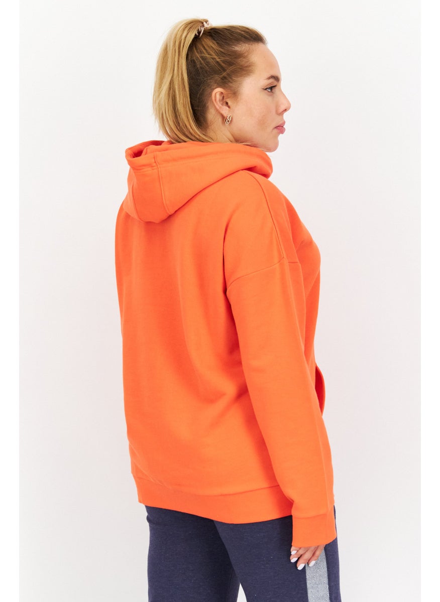 Women Oversized Fit Hooded Long Sleeves Running Sweatshirts, Rose