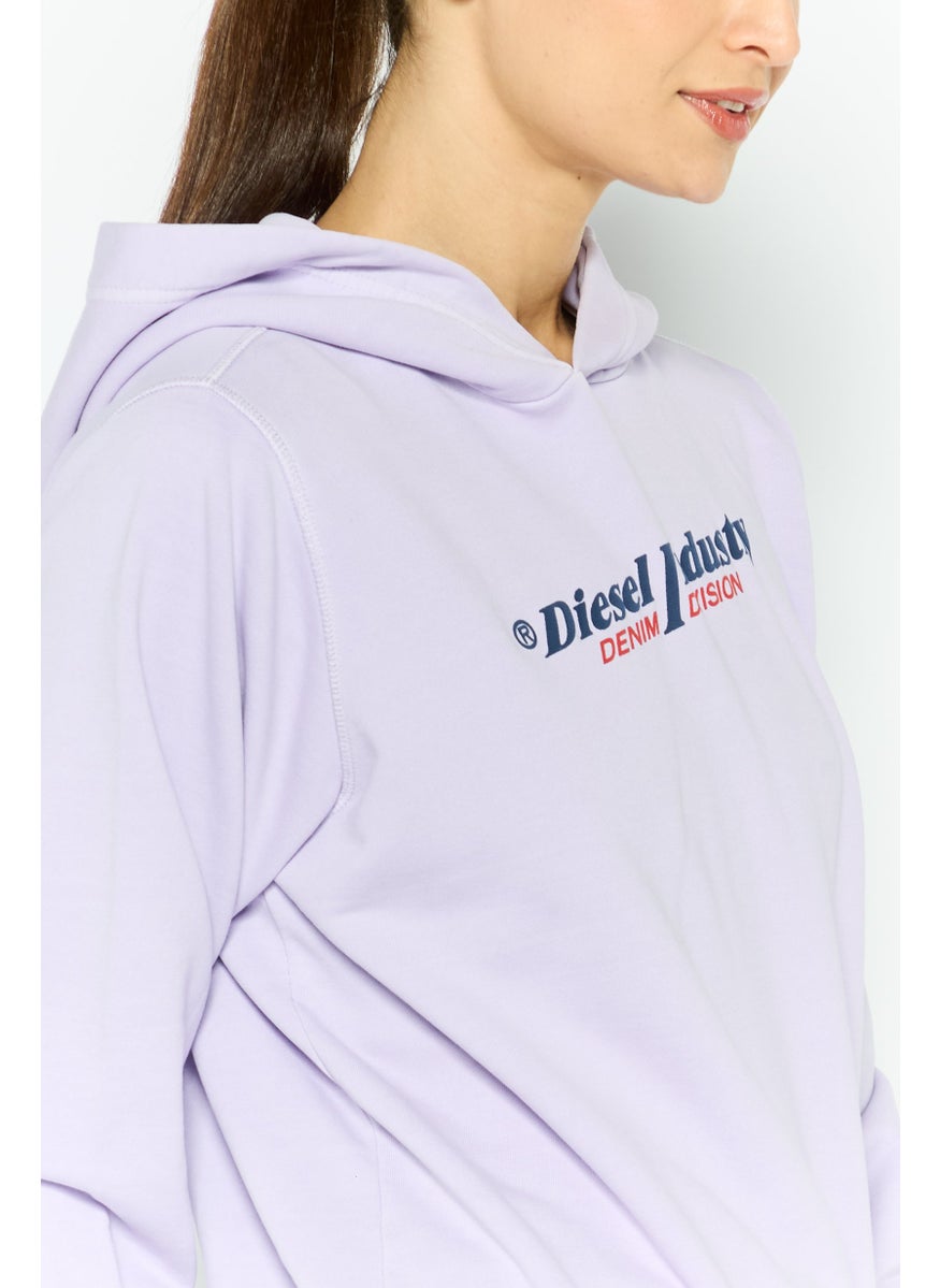 Women Graphic Print Long Sleeves Hoodies, Purple