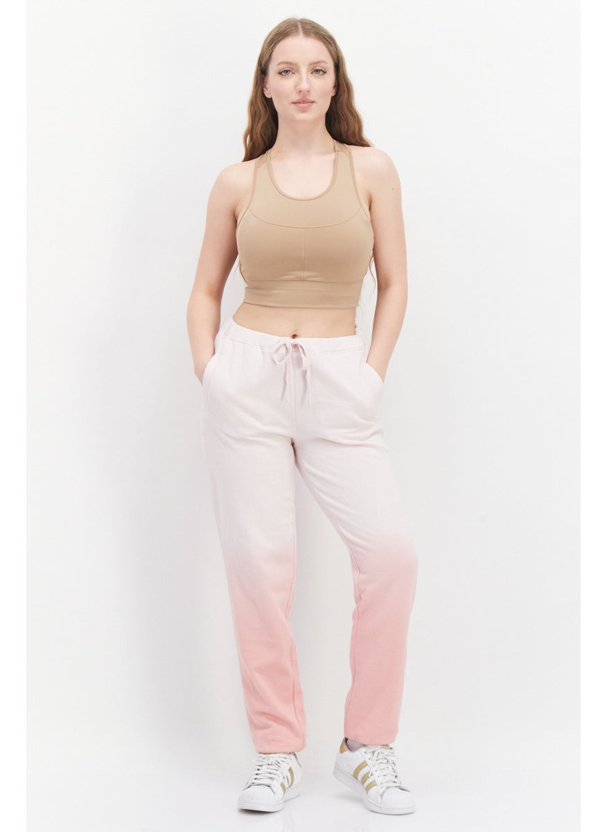 Women Drawstring Ombre Jogger Pants, Pink
