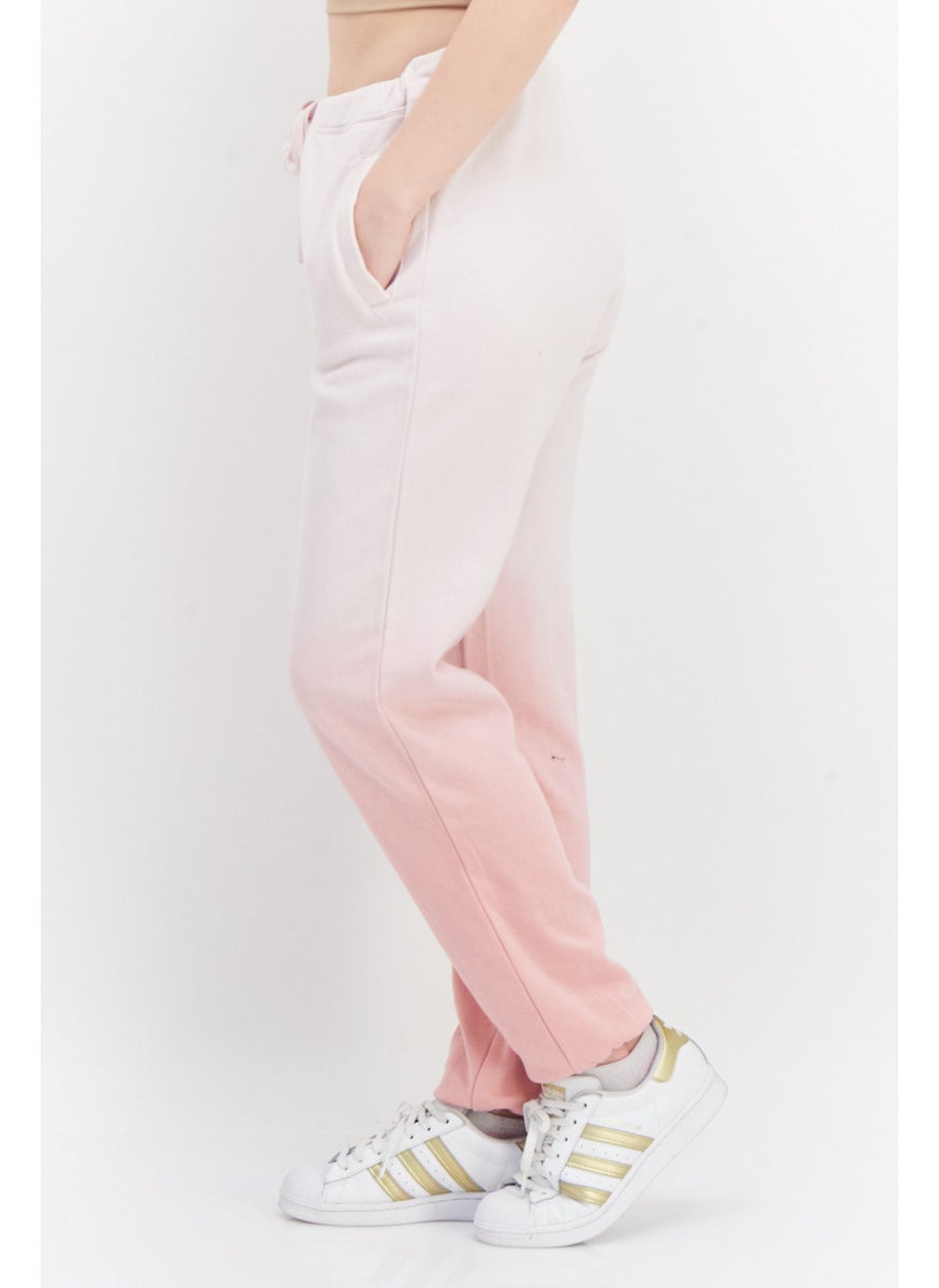 Women Drawstring Ombre Jogger Pants, Pink