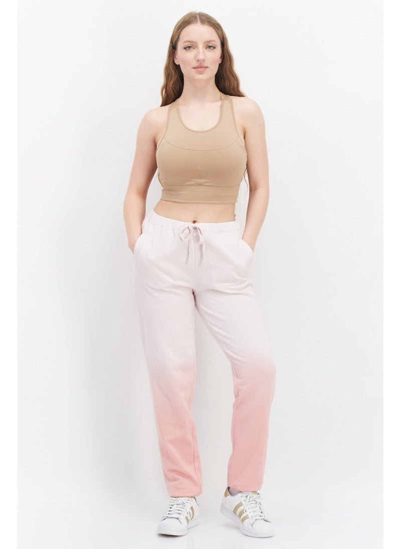 Women Drawstring Ombre Jogger Pants, Pink