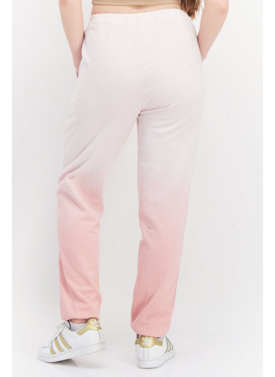Women Drawstring Ombre Jogger Pants, Pink
