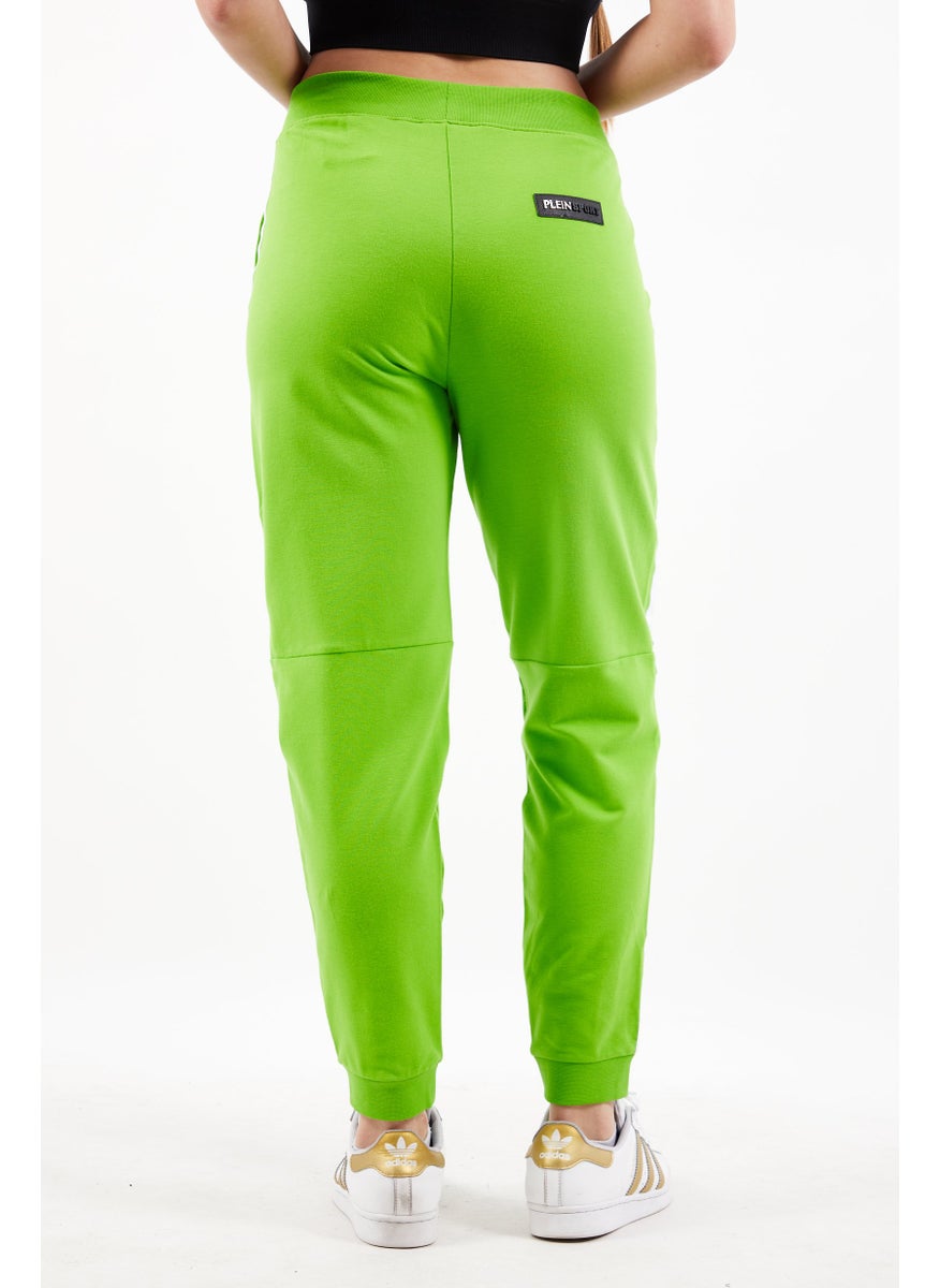 Women Sportswear Fit Brand Logo Training Pants, Lime Green