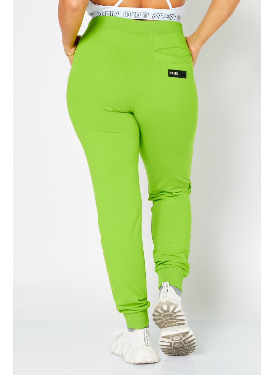 Women Sportswear Fit Brand Logo Training Pants, Light Green