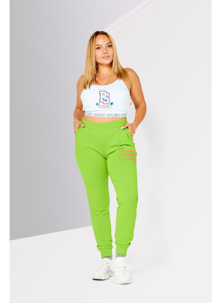 Women Sportswear Fit Brand Logo Training Pants, Light Green