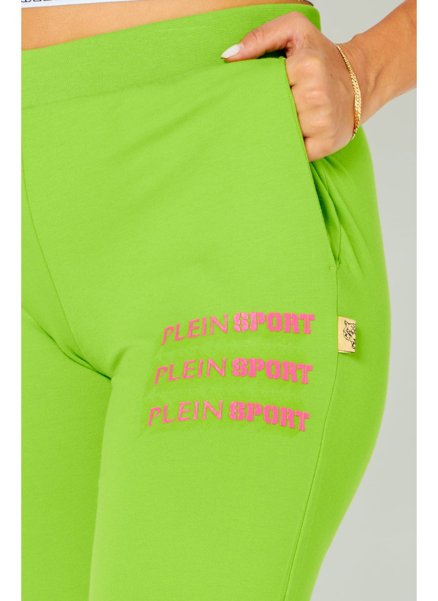 Women Sportswear Fit Brand Logo Training Pants, Light Green