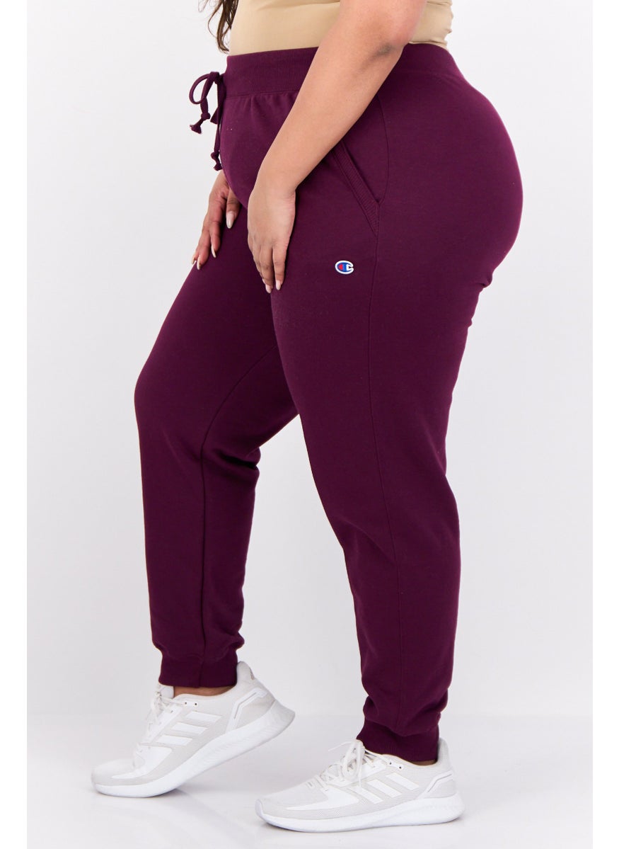 Women Plus Size Outdoor Sweatpants, Burgundy