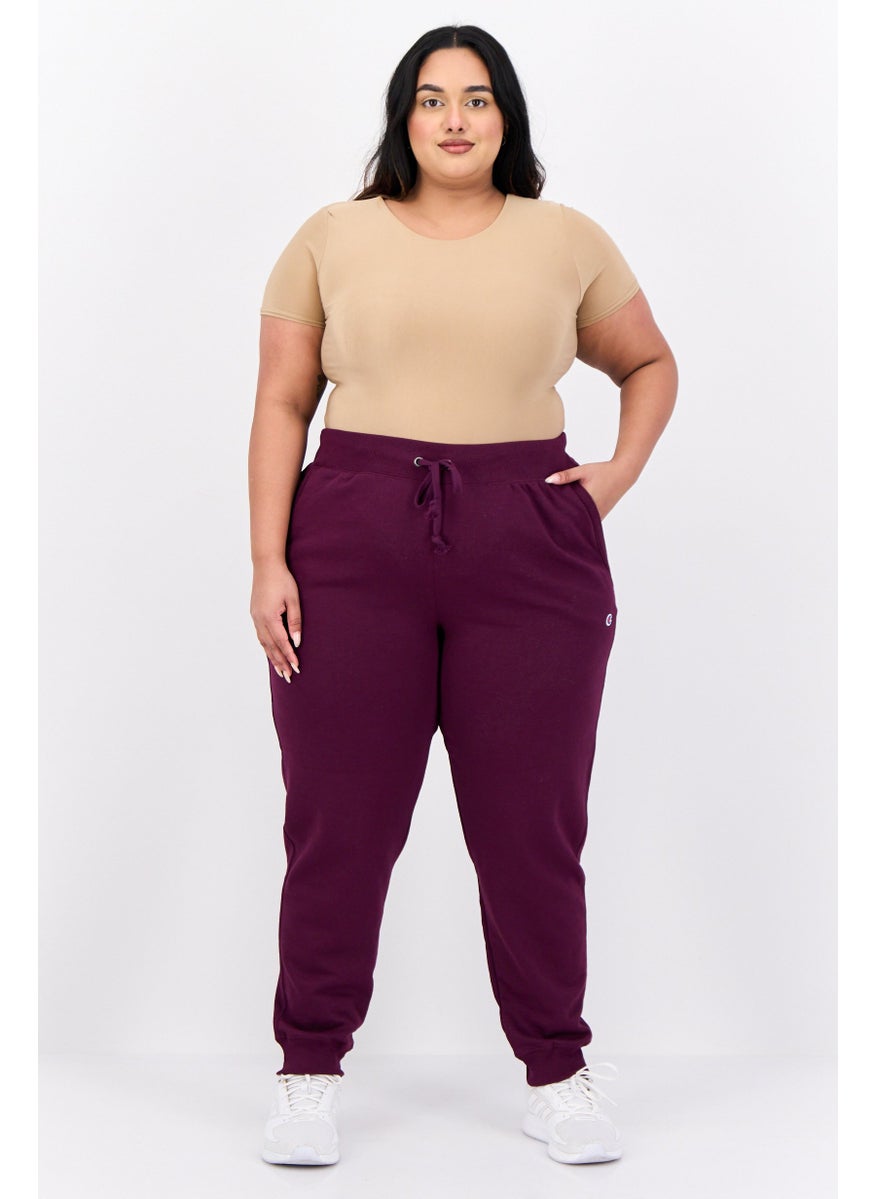 Women Plus Size Outdoor Sweatpants, Burgundy