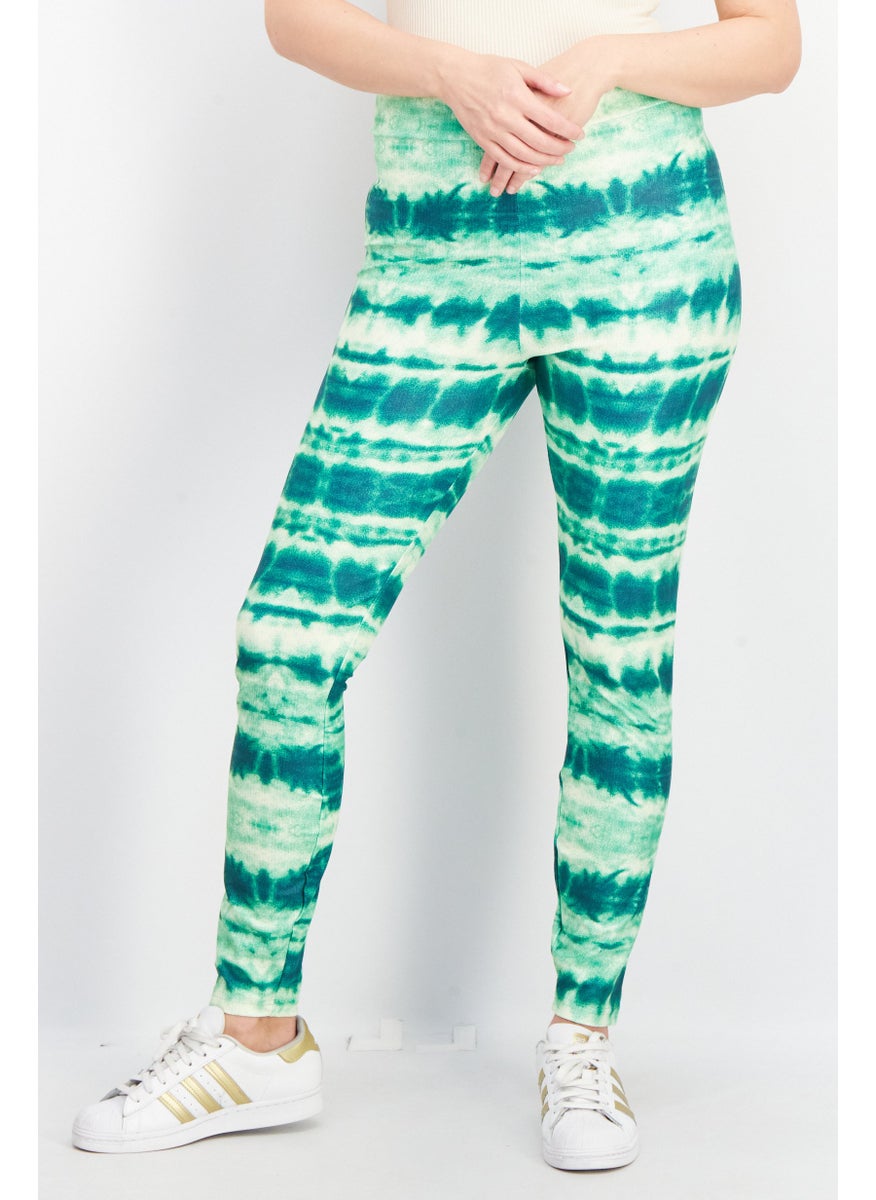 Women Sportswear Fit Charmes Training Leggings, Green Batic