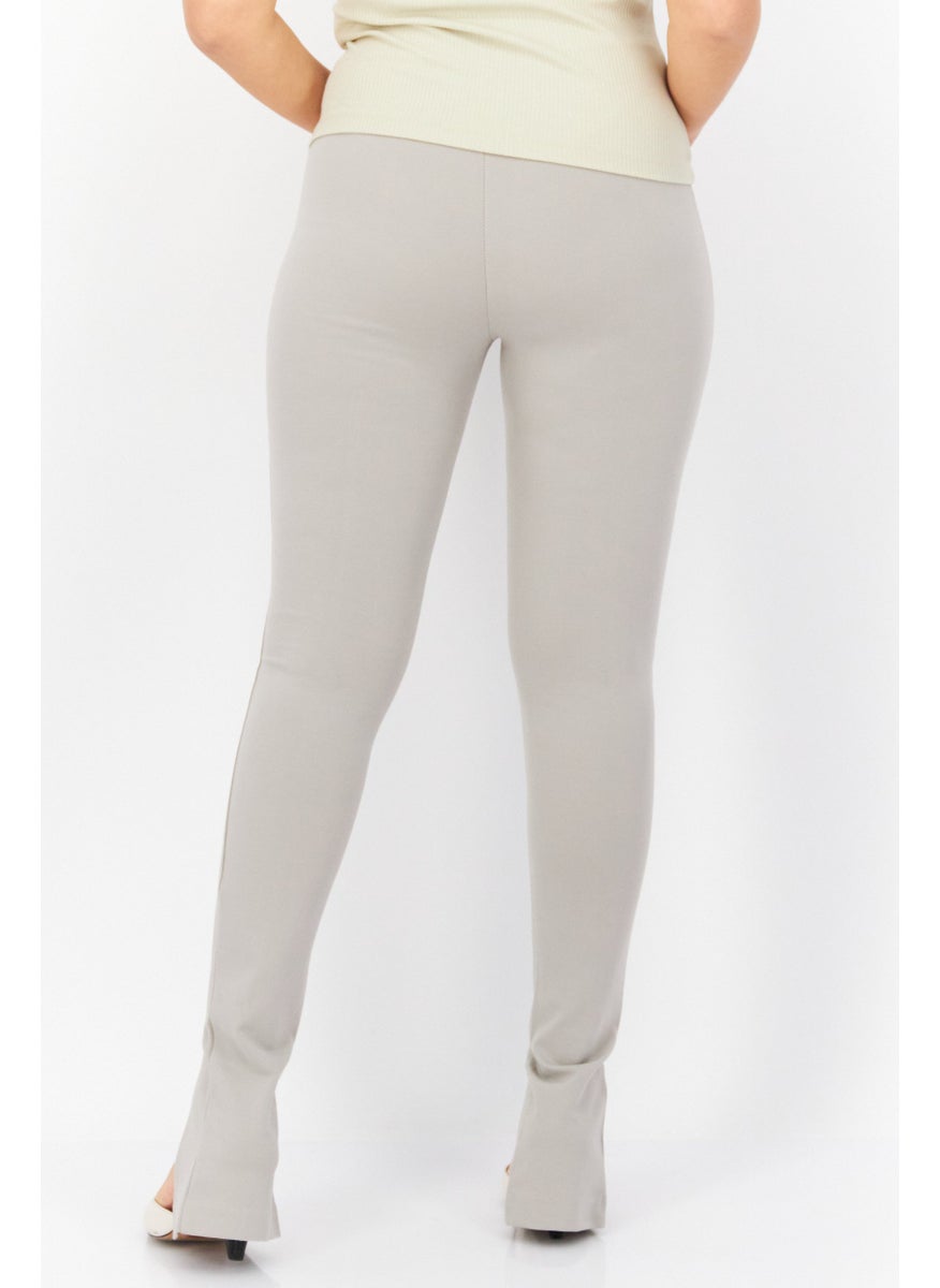Women Regular Fit Solid Pants, Grey