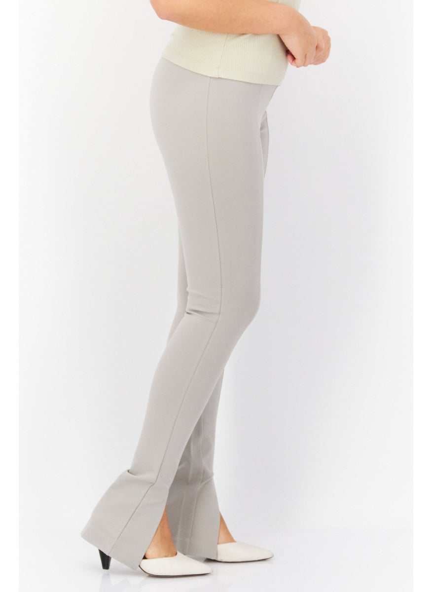Women Regular Fit Solid Pants, Grey