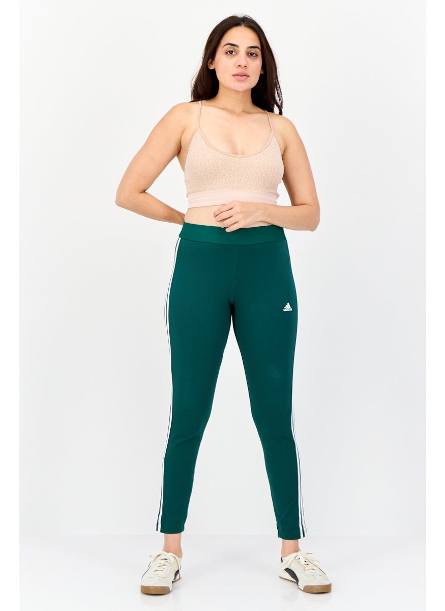 Women Tight Fit Brand Logo Training Leggings, Green