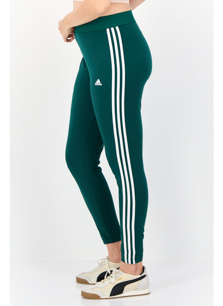 Women Tight Fit Brand Logo Training Leggings, Green