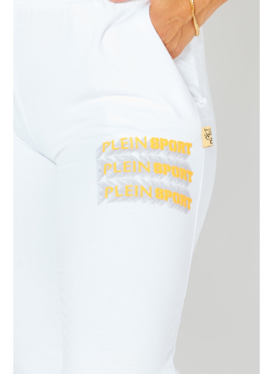 Women Sportswear Fit Brand Logo Training Pants, White