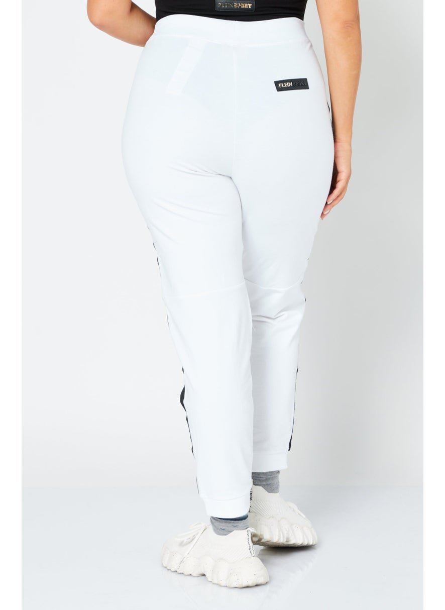 Women Sportswear Fit Brand Logo Training Pants, White
