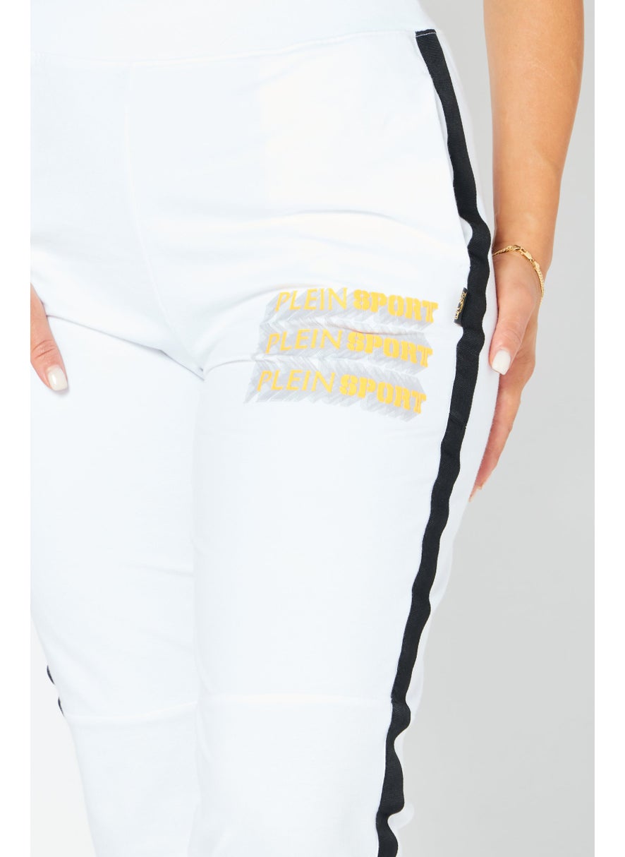 Women Sportswear Fit Brand Logo Training Pants, White