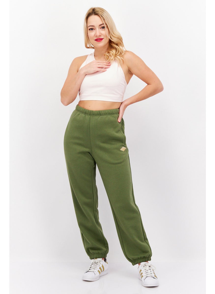 Women Brand Logo Joggers Pants, Olive