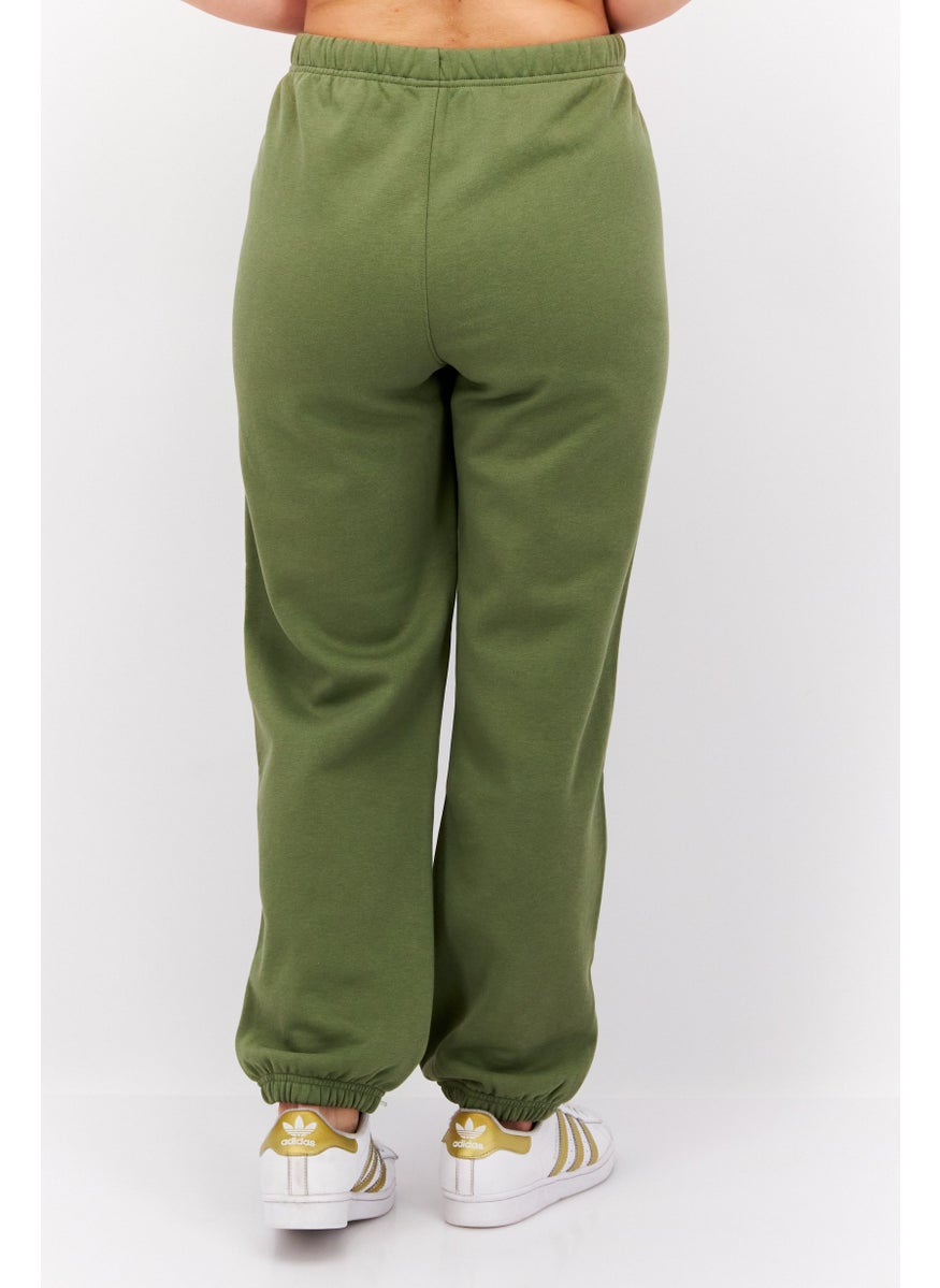 Women Brand Logo Joggers Pants, Olive