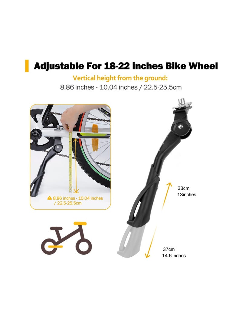 Bike Kickstand for Kids Bike 18 20 22 inch Wheel, Center Mount Bicycle Kick Stand, Universal Adjustable Child Kickstands, Adjustable Bicycle Kickstand, for 18-22 Adult Mountain Bike, Road Bike