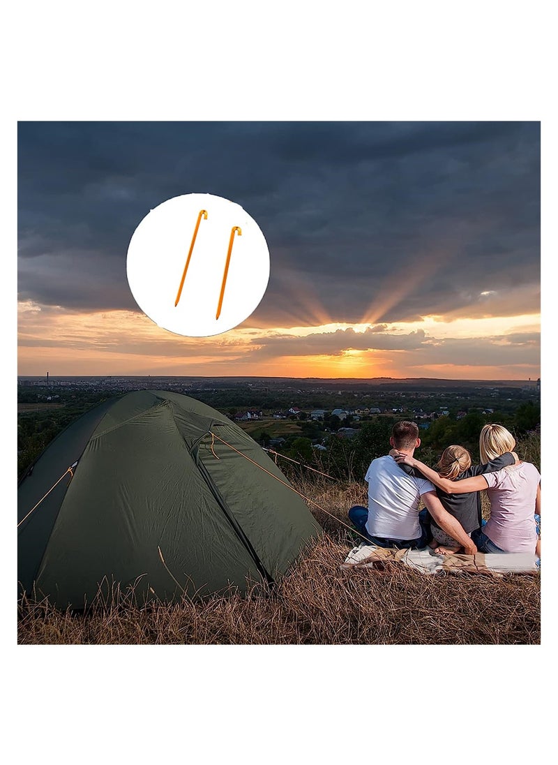 Tent Pegs 12Pcs Aluminium Alloy Tent Stakes with Storage Pouch Bag Heavy Duty Garden Nail for Outdoor Camping Awning Tarp Hiking Gardening Park Lawn Beach
