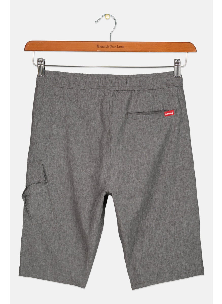 Kids Boy Heather Slim Shorts, Charcoal