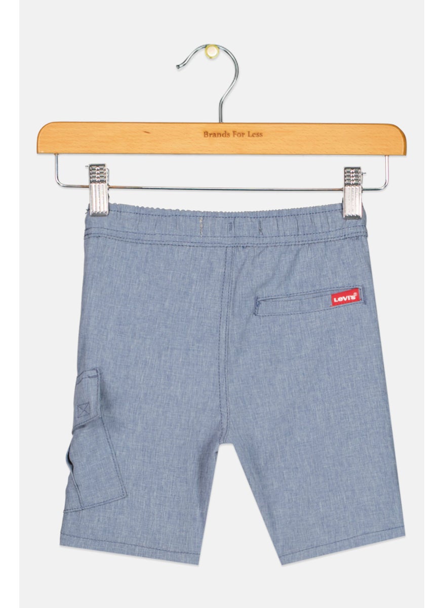 Kids Boy Heather Slim Shorts, Navy