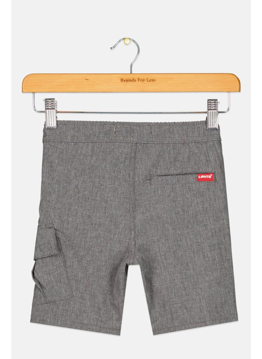 Kids Boy Heather Basic Slim Shorts, Charcoal