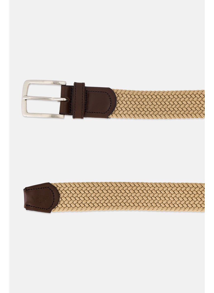 Men Braided Belt, Khaki