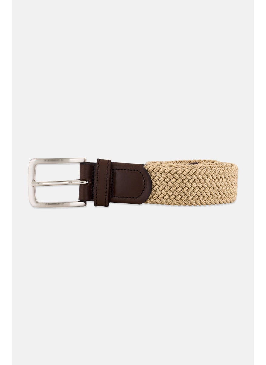 Men Braided Belt, Khaki