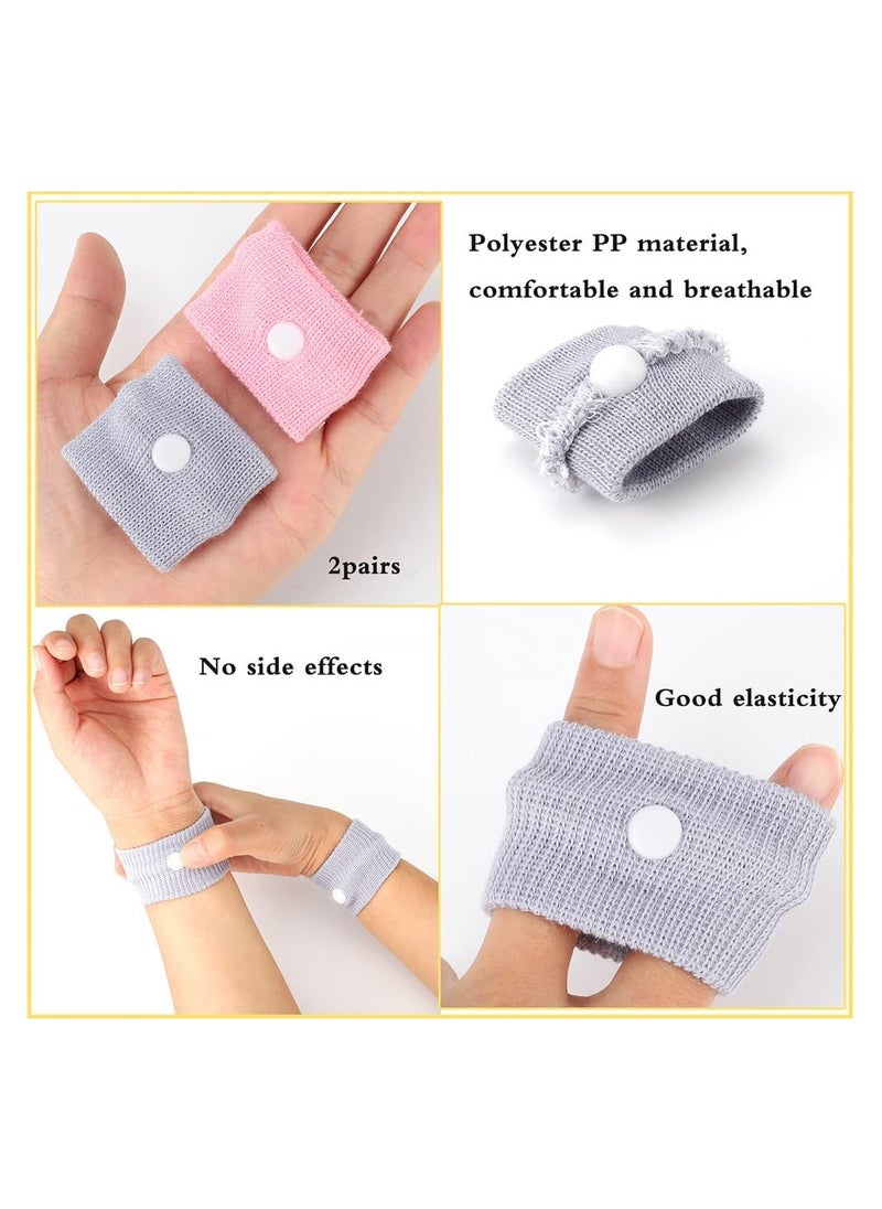 Motion Sickness Relief Wristbands Travel Acupressure Nausea Band Anti Car Sea Morning Bands for 2 Pairs