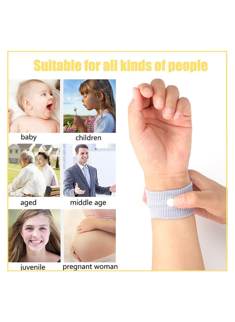 Motion Sickness Relief Wristbands Travel Acupressure Nausea Band Anti Car Sea Morning Bands for 2 Pairs