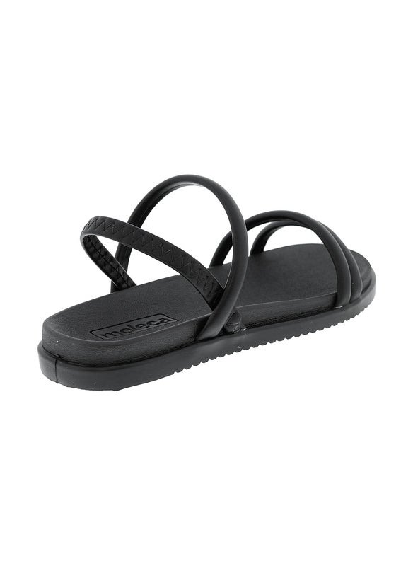 Moleca Ladies Sandals With Back Strap Black | Made In Brazil
