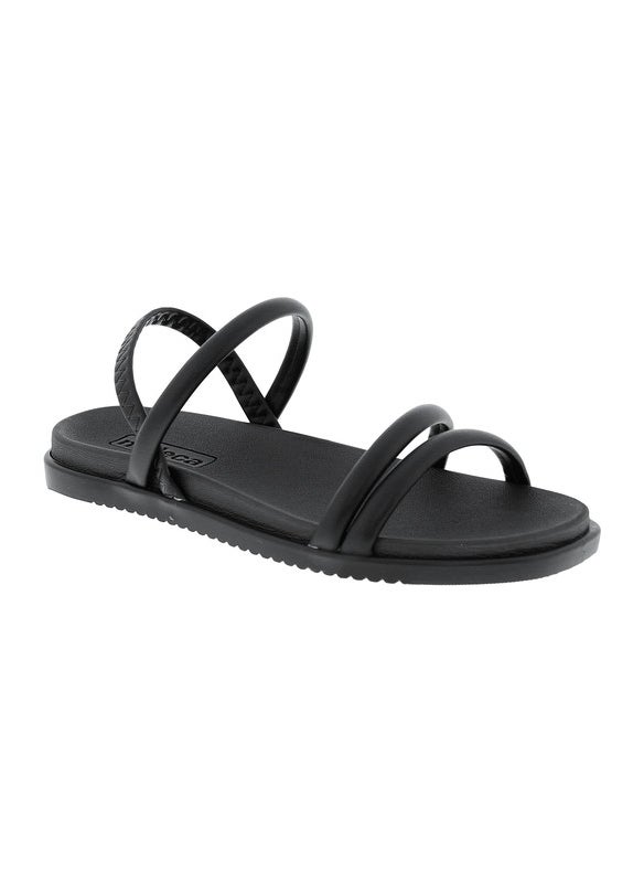 Moleca Ladies Sandals With Back Strap Black | Made In Brazil