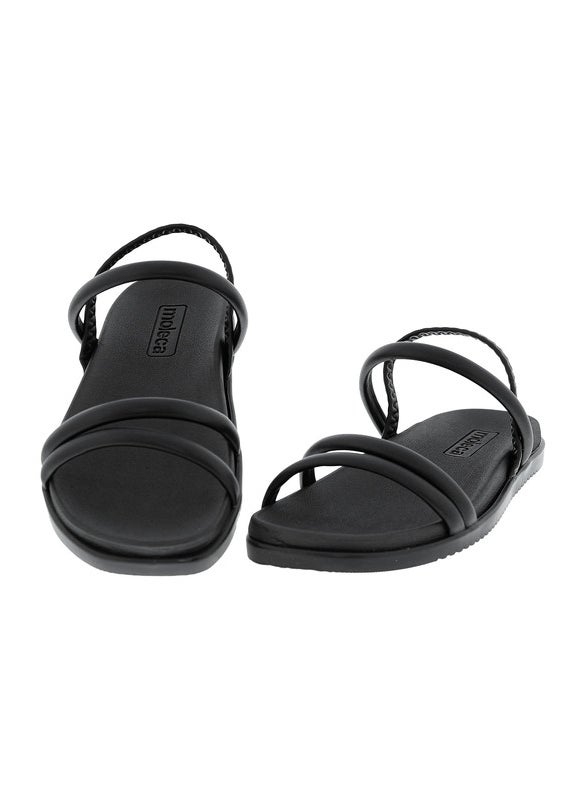 Moleca Ladies Sandals With Back Strap Black | Made In Brazil